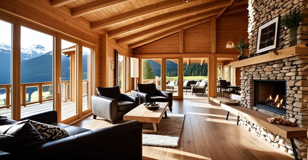 Chalet en bois lumineux : confort et charme au naturel